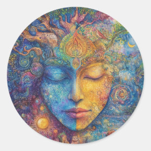 Woodland Spirit Goddess Classic Round Sticker