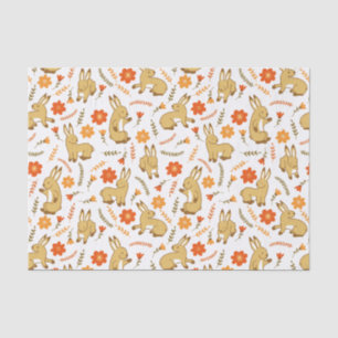 Woodland Spring Bunny Rabbit Floral Tissue Paper