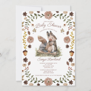 Woodland Squirrel Baby Shower Invitation