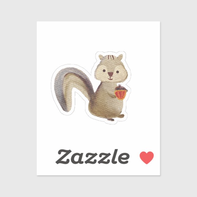 Woodland Squirrel Watercolor Sticker (Sheet)