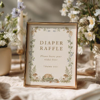 Woodland Storybook Baby Shower Diaper Raffle