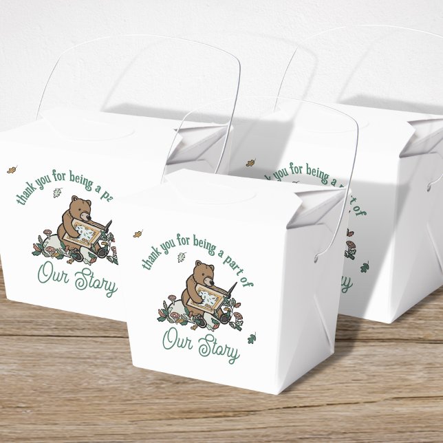 Woodland Storybook Bear Baby Shower Favor Box (Woodland Storybook Baby Shower Favor Box)