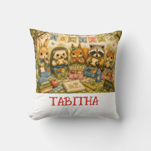 Woodland Study Buddies Picnic Throw Pillow
