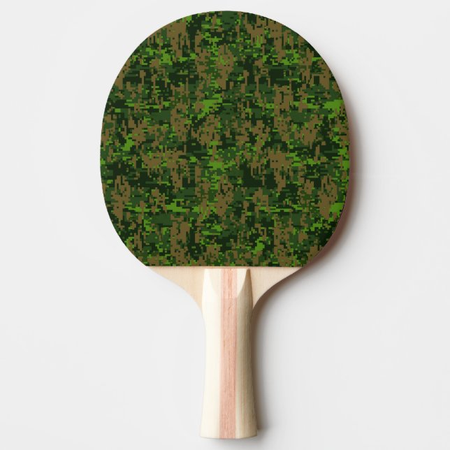 Woodland Style Digital Camouflage Ping Pong Paddle (Front)