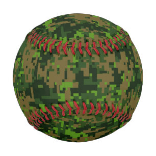 Woodland Style Digital Green Camouflage Accent Baseball