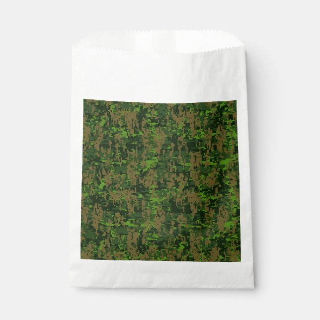 Woodland Style Digital Green Camouflage Decor Favour Bag (Front)