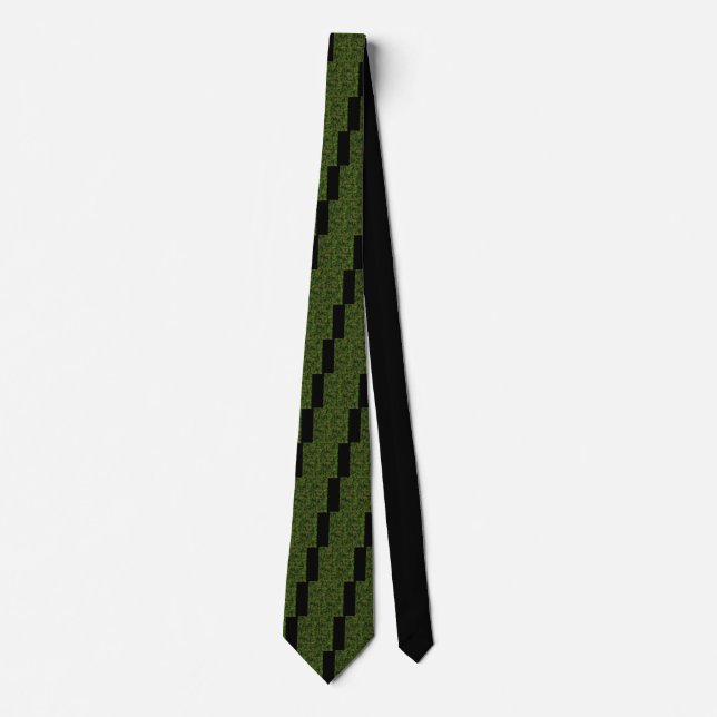 Woodland Style Digital Green Camouflage Decor Tie (Front)