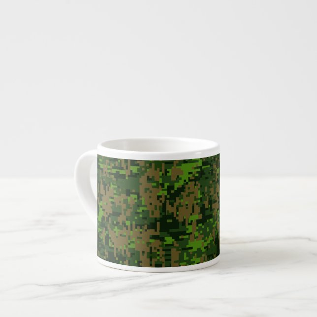 Woodland Style Green Digital Camouflage Espresso Cup (Front Left)