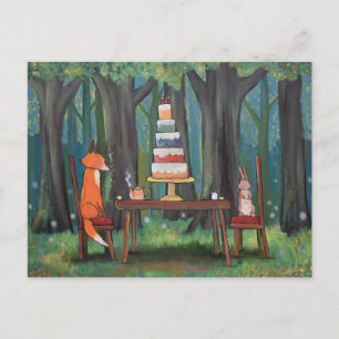 Woodland Tea Party Cute Animals Art for Kids Postcard