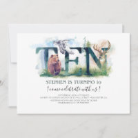 Woodland Ten - 10th Birthday Invitation