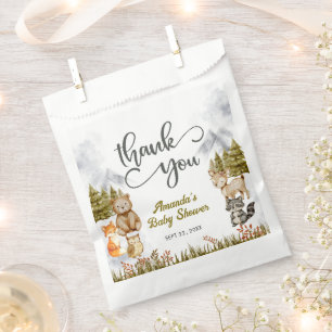 Woodland Thank You Forest Animals Baby Shower Favour Bag