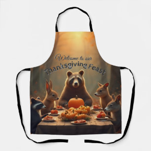 Woodland Thanksgiving Party Friends and Family Apron