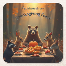Woodland Thanksgiving Party Friends and Family