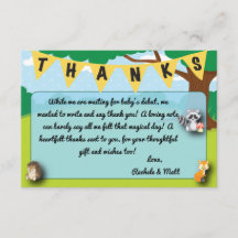 Woodland theme baby shower thank you card custom!
