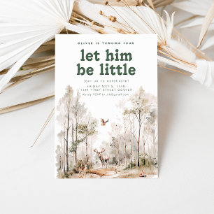 Woodland Theme Birthday Party Invitation