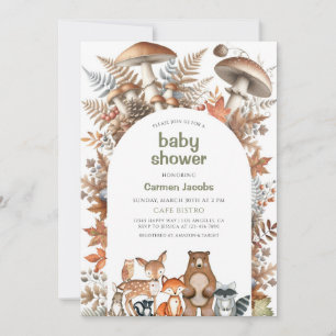 Woodland-Themed Baby Shower Invitation