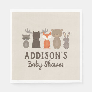 Woodland Themed Baby Shower Napkins