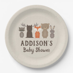 Woodland Themed Baby Shower Paper Plates