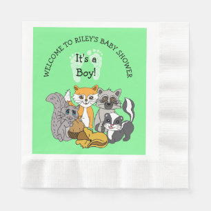 Woodland Themed Boy's Baby Shower   Napkins