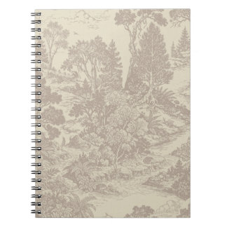 Woodland Toile Forest Animals Vintage Botanical  Notebook