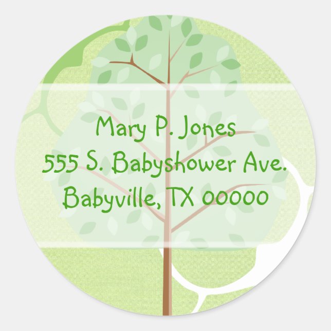 Woodland Tree Address Label Stickers (Front)