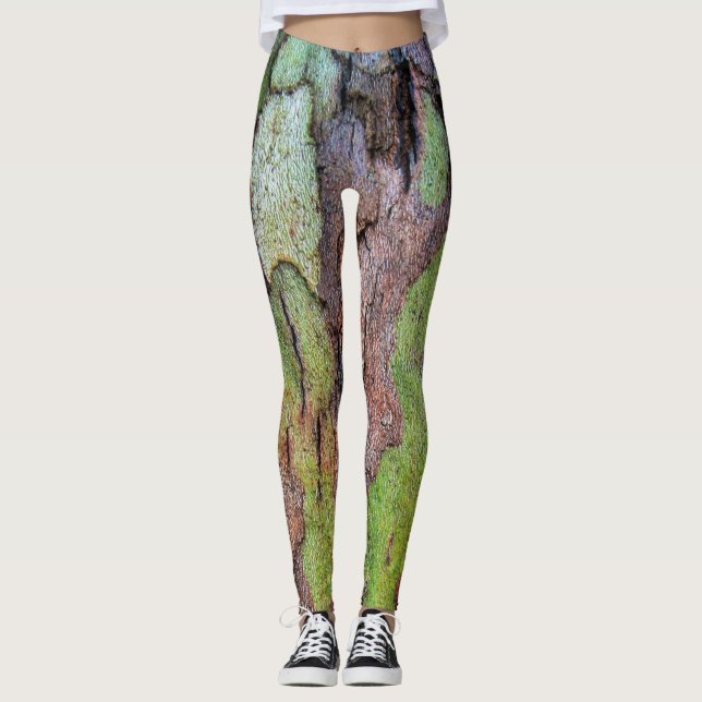 Woodland Tree Bark Leggins Nature Fairy Nymph Leggings (Front)