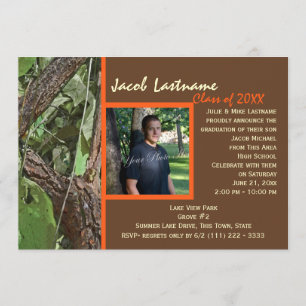 Woodland Tree Graduation Photo Invitation