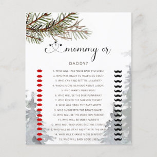 Woodland tree mommy or daddy baby shower game