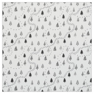 Woodland Tree Path Pattern Fabric