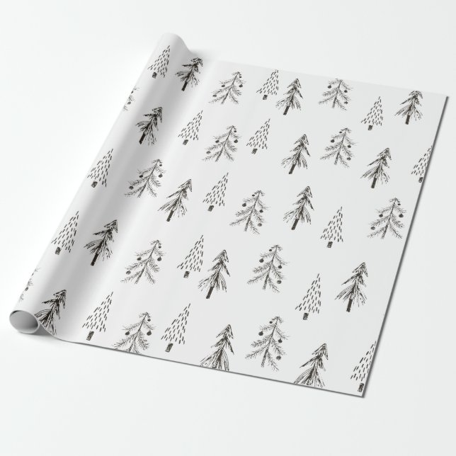 Woodland Tree Winter Wrapping Paper (Unrolled)
