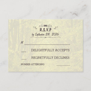 Woodland Trees Avenue Rustic Wedding RSVP Cards