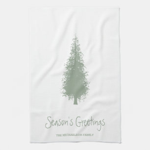 Woodland Trees Christmas Kitchen Towel
