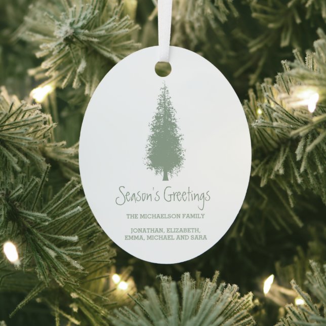 Woodland Trees Christmas Metal Ornament (Insitu)