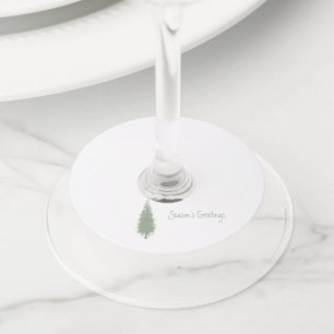Woodland Trees Christmas Wine Glass Tag