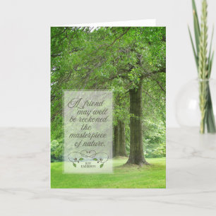 Woodland Trees Friendship   Emerson Quotation Card