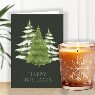 Woodland Trees Themed Christmas Personalized Holiday Card