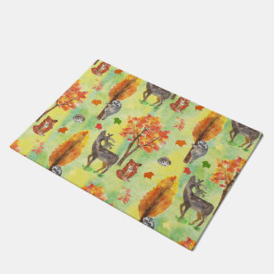Woodland Watercolor animals Doormat