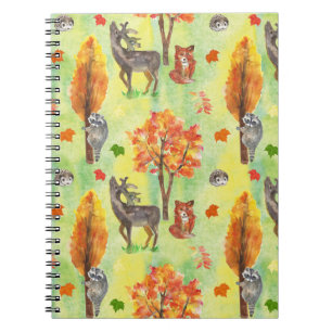 Woodland Watercolor animals Notebook