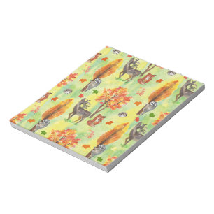 Woodland Watercolor animals Notepad