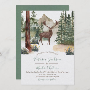 Woodland Watercolor Forêt invitations au mariage