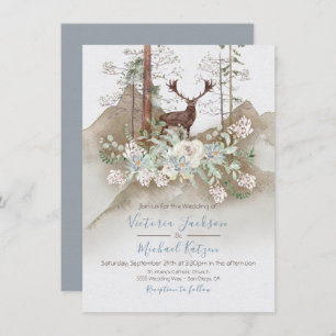 Woodland Watercolor Forêt invitations au mariage