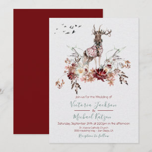 Woodland Watercolor Invitations de mariage hiverna