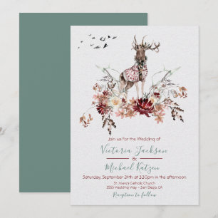 Woodland Watercolor Invitations de mariage hiverna