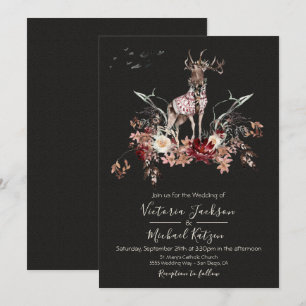 Woodland Watercolor Invitations de mariage hiverna