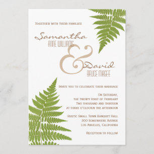 Woodland Wedding Fern Invitation