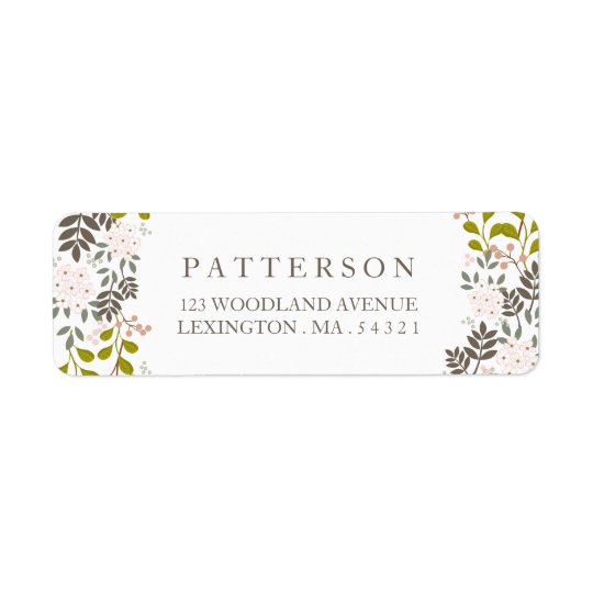 Woodland Wedding Floral Return Address Return Address Label