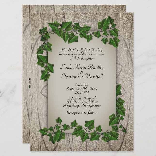 Woodland Wedding Invitation (Front/Back)