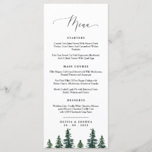 Woodland Wedding Menu, Pine Trees Menu