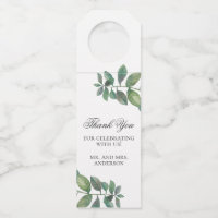 Woodland wedding thank you. Watercolor leaves