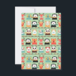 Woodland Whimsy Buddies Greeting Card<br><div class="desc">Send a bundle of cozy cheer with the *Woodland Whimsy Buddies Greeting Card*! Featuring an adorable lineup of sweet forest animals—pandas, deer, penguins, bears, cats, and dogs—dressed in snuggly scarves and sweaters, this charming design sits on a soft green backdrop for ultimate cuteness. Perfect for birthdays, baby showers, thank-yous, or...</div>